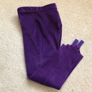 Purple Corduroy Stirrup Stretch Ski Pants